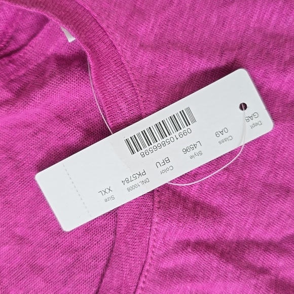 J Crew-roll sleeve side slit linen tee - Picture 3 of 8